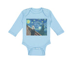 Long Sleeve Bodysuit Baby Starry Night Vincent Van Gogh Funny Humor Cotton