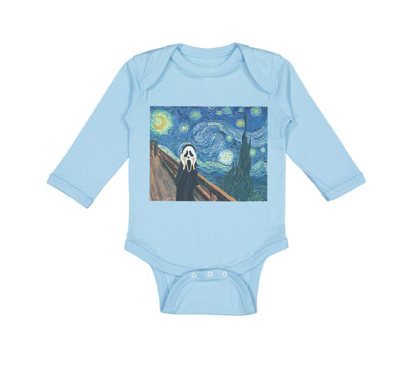 Long Sleeve Bodysuit Baby Starry Night Vincent Van Gogh Funny Humor Cotton