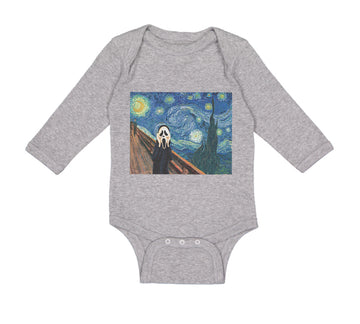 Long Sleeve Bodysuit Baby Starry Night Vincent Van Gogh Funny Humor Cotton