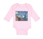 Long Sleeve Bodysuit Baby Starry Night Vincent Van Gogh Funny Humor Cotton