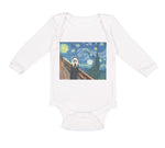 Long Sleeve Bodysuit Baby Starry Night Vincent Van Gogh Funny Humor Cotton