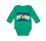 Long Sleeve Bodysuit Baby Colorado Flag Valentines Love Boy & Girl Clothes - Cute Rascals