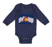 Long Sleeve Bodysuit Baby Colorado Flag Valentines Love Boy & Girl Clothes - Cute Rascals
