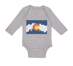 Long Sleeve Bodysuit Baby Colorado Flag Valentines Love Boy & Girl Clothes - Cute Rascals