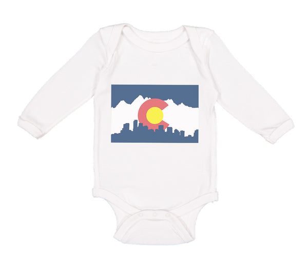 Long Sleeve Bodysuit Baby Colorado Flag Valentines Love Boy & Girl Clothes - Cute Rascals