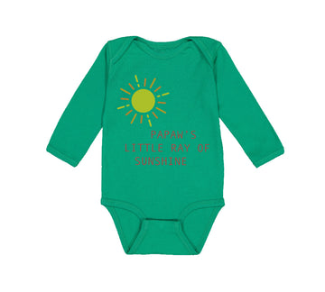 Long Sleeve Bodysuit Baby Papaw's Little Ray of Sunshine Grandpa Grandfather