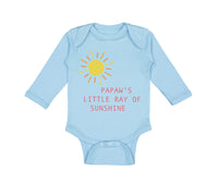 Long Sleeve Bodysuit Baby Papaw's Little Ray of Sunshine Grandpa Grandfather