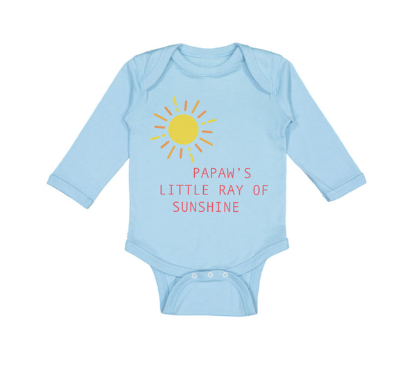 Long Sleeve Bodysuit Baby Papaw's Little Ray of Sunshine Grandpa Grandfather