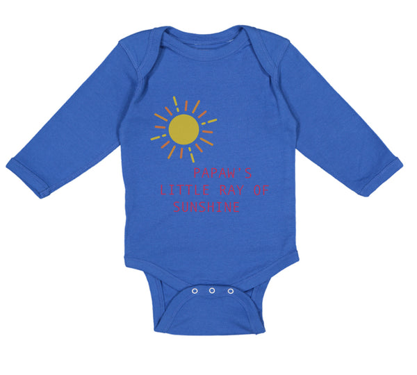 Long Sleeve Bodysuit Baby Papaw's Little Ray of Sunshine Grandpa Grandfather