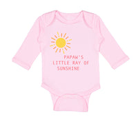 Long Sleeve Bodysuit Baby Papaw's Little Ray of Sunshine Grandpa Grandfather