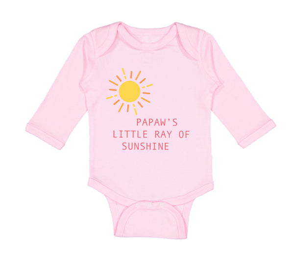 Long Sleeve Bodysuit Baby Papaw's Little Ray of Sunshine Grandpa Grandfather