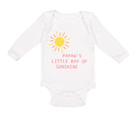 Long Sleeve Bodysuit Baby Papaw's Little Ray of Sunshine Grandpa Grandfather