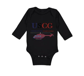 Long Sleeve Bodysuit Baby Uscg United States Coast Guard Boy & Girl Clothes