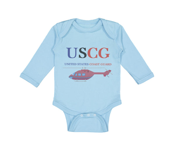 Long Sleeve Bodysuit Baby Uscg United States Coast Guard Boy & Girl Clothes