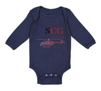 Long Sleeve Bodysuit Baby Uscg United States Coast Guard Boy & Girl Clothes