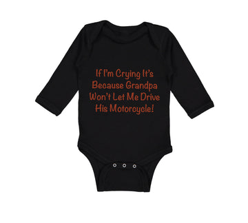 Long Sleeve Bodysuit Baby Grandpa Won'T Let Motorcycle Grandfather Cotton