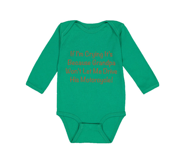 Long Sleeve Bodysuit Baby Grandpa Won'T Let Motorcycle Grandfather Cotton - Cute Rascals