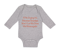 Long Sleeve Bodysuit Baby Grandpa Won'T Let Motorcycle Grandfather Cotton - Cute Rascals