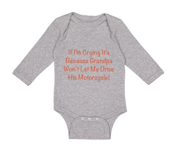 Long Sleeve Bodysuit Baby Grandpa Won'T Let Motorcycle Grandfather Cotton