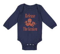 Long Sleeve Bodysuit Baby Release The Kraken Funny Humor Boy & Girl Clothes