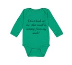 Long Sleeve Bodysuit Baby Don'T Look at Me Funny Humor Boy & Girl Clothes Cotton - Cute Rascals
