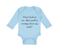 Long Sleeve Bodysuit Baby Don'T Look at Me Funny Humor Boy & Girl Clothes Cotton