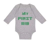 Long Sleeve Bodysuit Baby My First Eid Arabic Arab Boy & Girl Clothes Cotton