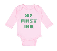 Long Sleeve Bodysuit Baby My First Eid Arabic Arab Boy & Girl Clothes Cotton