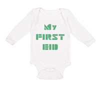 Long Sleeve Bodysuit Baby My First Eid Arabic Arab Boy & Girl Clothes Cotton