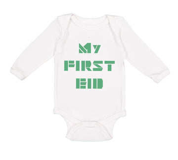 Long Sleeve Bodysuit Baby My First Eid Arabic Arab Boy & Girl Clothes Cotton