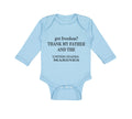 Long Sleeve Bodysuit Baby Got Freedom Thank Father and Us Marines Cotton