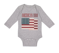 Long Sleeve Bodysuit Baby American Bro 4Th of July Independence Brother Funny - Cute Rascals