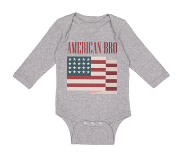Long Sleeve Bodysuit Baby American Bro 4Th of July Independence Brother Funny