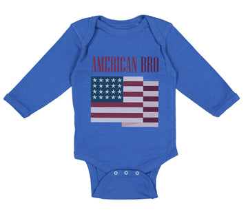 Long Sleeve Bodysuit Baby American Bro 4Th of July Independence Brother Funny