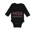 Long Sleeve Bodysuit Baby Little Miss Independent 4Th of July Independence