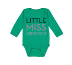 Long Sleeve Bodysuit Baby Little Miss Independent 4Th of July Independence