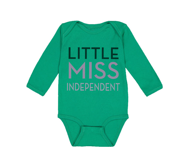 Long Sleeve Bodysuit Baby Little Miss Independent 4Th of July Independence