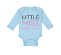 Long Sleeve Bodysuit Baby Little Miss Independent 4Th of July Independence