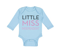 Long Sleeve Bodysuit Baby Little Miss Independent 4Th of July Independence