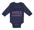 Long Sleeve Bodysuit Baby Little Miss Independent 4Th of July Independence
