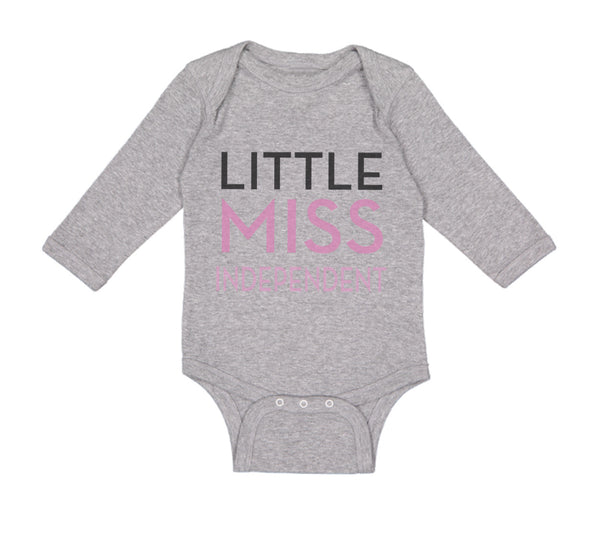 Long Sleeve Bodysuit Baby Little Miss Independent 4Th of July Independence