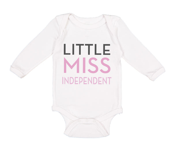 Long Sleeve Bodysuit Baby Little Miss Independent 4Th of July Independence