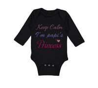 Long Sleeve Bodysuit Baby Keep Calm I'M Papi's Princess Boy & Girl Clothes