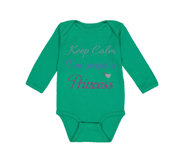 Long Sleeve Bodysuit Baby Keep Calm I'M Papi's Princess Boy & Girl Clothes