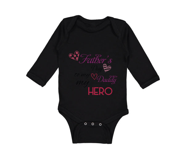 Long Sleeve Bodysuit Baby Happy Father's Day Daddy Hero Military Cotton - Cute Rascals