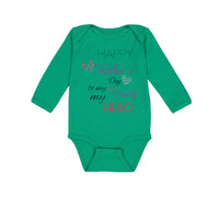 Long Sleeve Bodysuit Baby Happy Father's Day Daddy Hero Military Cotton - Cute Rascals