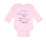 Long Sleeve Bodysuit Baby Happy Father's Day Daddy Hero Military Cotton - Cute Rascals
