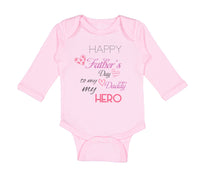 Long Sleeve Bodysuit Baby Happy Father's Day Daddy Hero Military Cotton - Cute Rascals