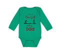 Long Sleeve Bodysuit Baby Born to Disc Golf with My Dad Father's Day Cotton