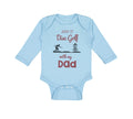 Long Sleeve Bodysuit Baby Born to Disc Golf with My Dad Father's Day Cotton